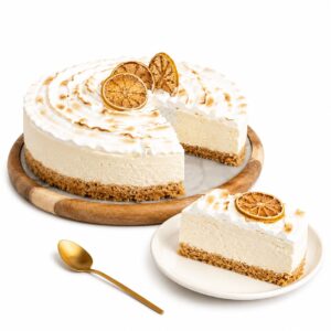 Pie de limón artesanal con merengue dorado al horno